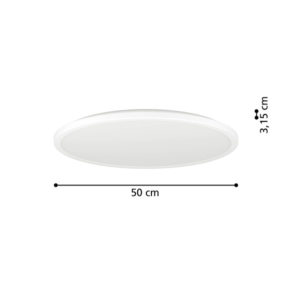 Plafón blanco LED redo. 16,8W blanco dinám. Ø500mm EG3617