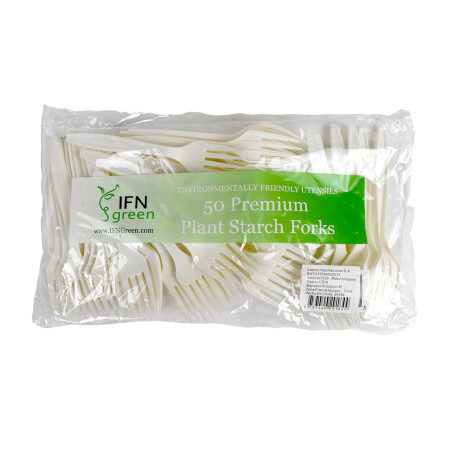 TENEDOR DESCARTABLE X50PCS FIBRA VEGETAL BCO 17CM TENEDOR DESCARTABLE X50PCS FIBRA VEGETAL BCO 17CM