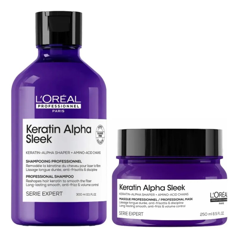 Pack L'oréal Prof Keratin Alpha Sleek Shampoo + Máscara Pack L'oréal Prof Keratin Alpha Sleek Shampoo + Máscara