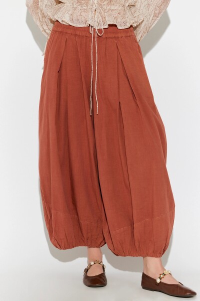 VESTIDO GLOBO MANGA BALLOON SL Terracota