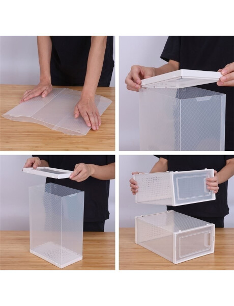CAJA PARA ZAPATOS PLEGABLE 36X28X21CM TRANSPARENTE CAJA PARA ZAPATOS PLEGABLE 36X28X21CM TRANSPARENTE