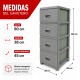 Gavetero cajonera simil ratán GRIS