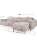 Sofá Singa 3 Plazas con chaise longue derecho beige 296 cm