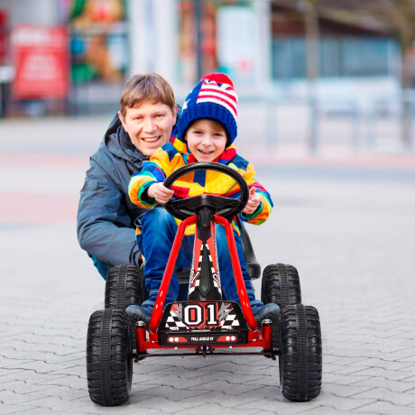 Kart Auto A Pedal Ruedas De Goma Y Freno 3-8 Años Rojo