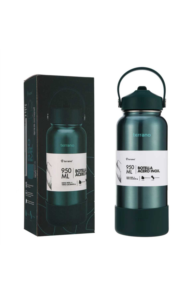 BOTELLA TÉRMICA TERRANO 950ML VERDE METALIZADO RT
