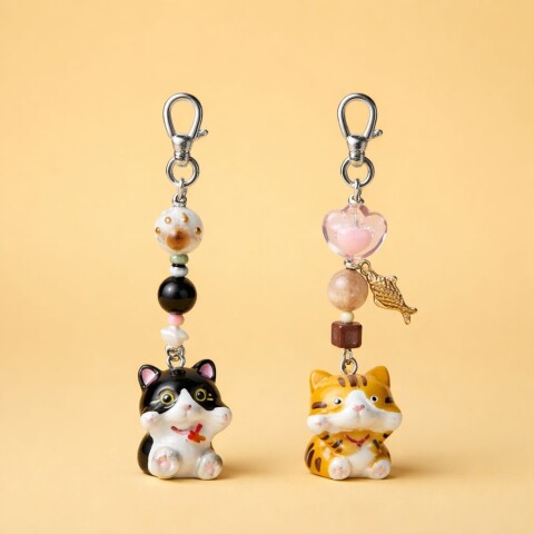MINI COLGANTE PARA BOLSO SERIE GATOS VIBRANTES (PACK X2 / GATO VACA Y GATO NARAN MINI COLGANTE PARA BOLSO SERIE GATOS VIBRANTES (PACK X2 / GATO VACA Y GATO NARAN