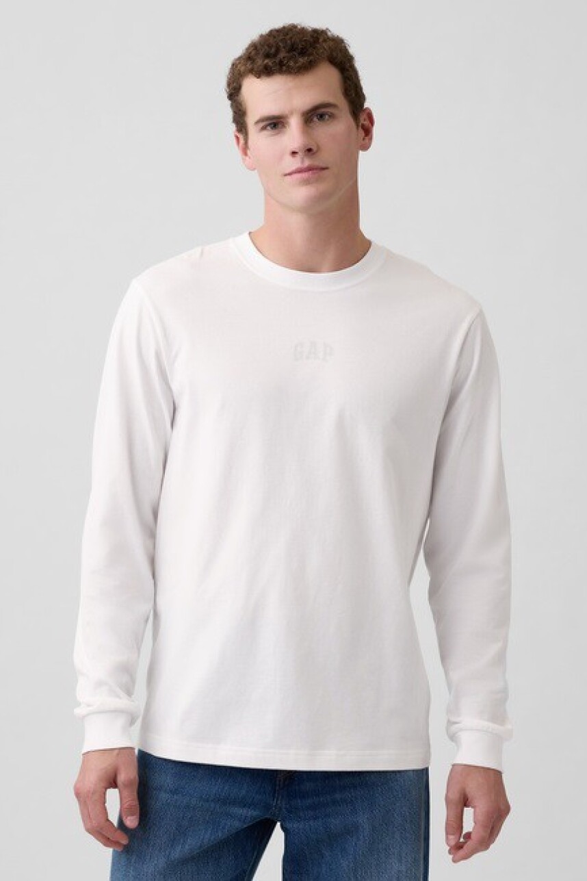 Remera Logo Mini Gap Hombre White V2 Global 2