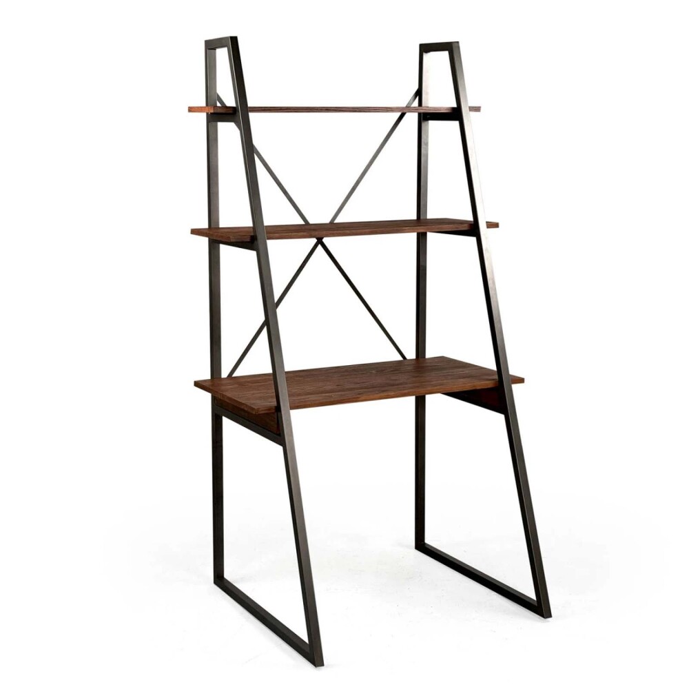 WILLOW MADERA-Y-METAL MARRON ESCRITORIO/ESTANTERÍA