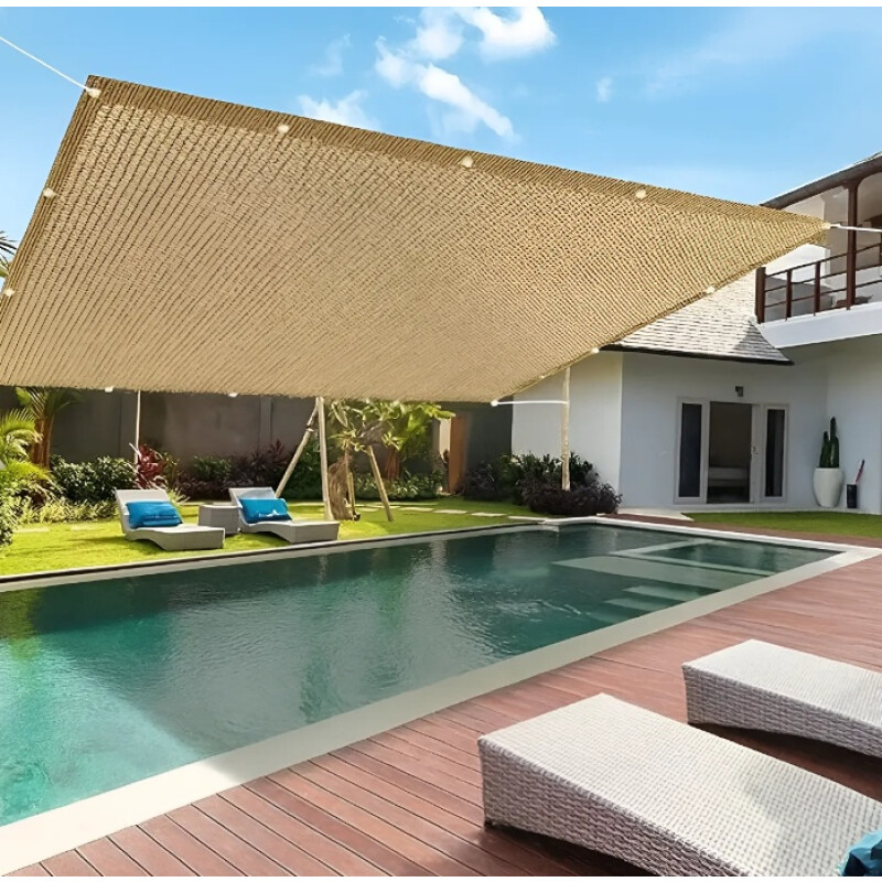 Malla Sombra Toldo Vela Cuadrada 2x4mts Exterior Jardín Beige