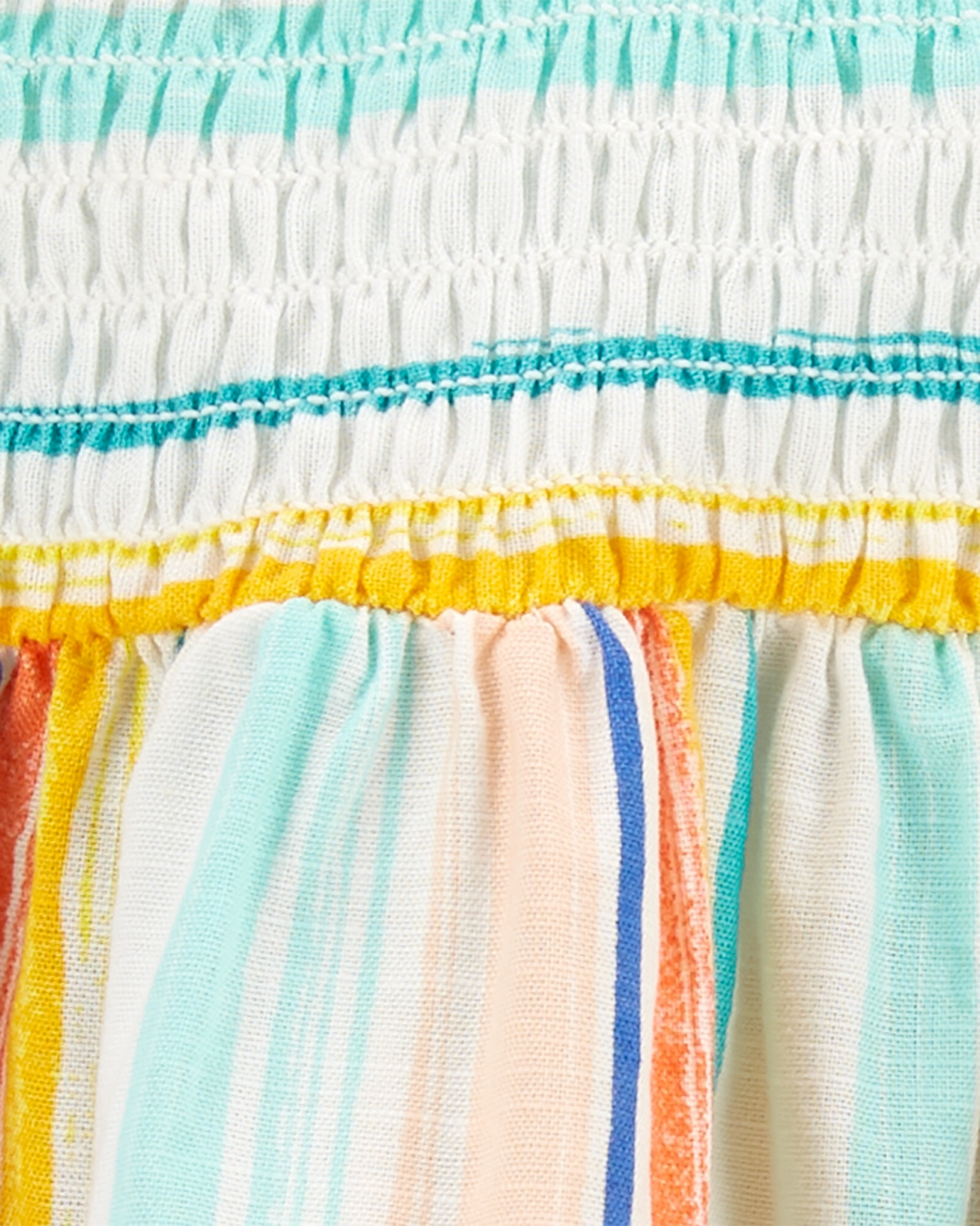 Vestido solera de algodón con fruncido Sin color