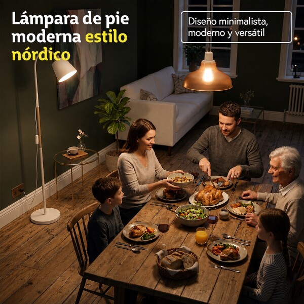 Lámpara De Pie Moderna Nórdica Para Living Con Brazo Flexible de 1.5 Metros Imback Color Blanco Lámpara De Pie Moderna Nórdica Para Living Con Brazo Flexible de 1.5 Metros Imback Color Blanco