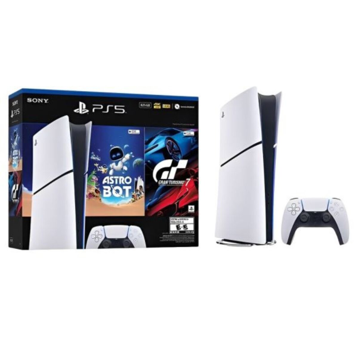 Consola PS5 PlayStation 5 Digital Sony Slim 825GB - Incluye 2 Juegos (Gran Turismo 7 + Astrobot) 