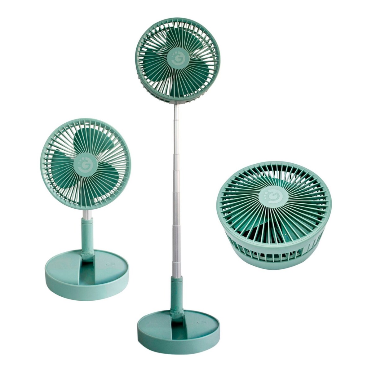 Ventilador Portatil Recargable Extensible 3 Velocidades - Color Variante Verde oscuro 