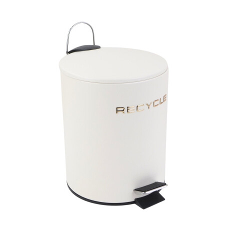 Papelera metalica con pedal 5L beige con dorado Papelera metalica con pedal 5L beige con dorado