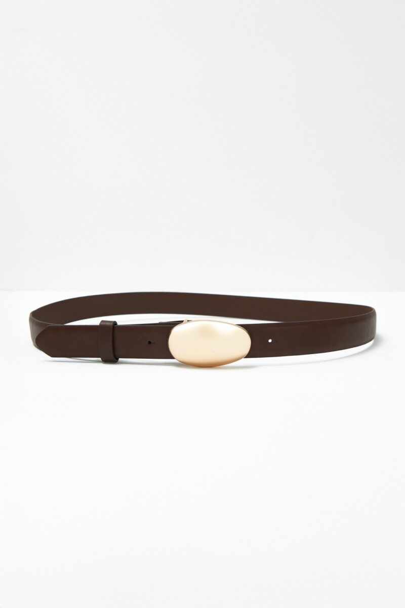 Cinturón clásico hebilla oval chocolate