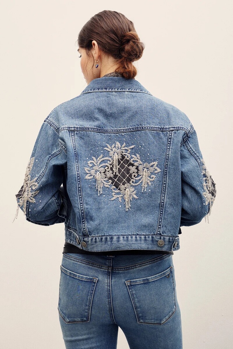 CAMPERA DENIM EMBELISH Azul