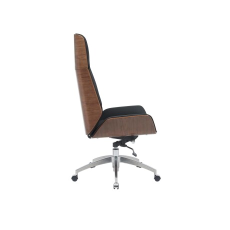 ASIENTO GERENCIAL ALTO MADERA-Y-PU NEGRO CONFORT