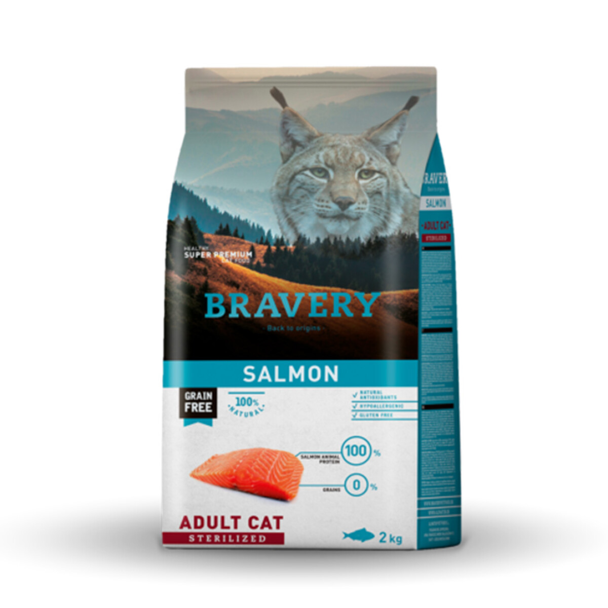 Bravery gato adulto castrado salmón - 2.0 kg 