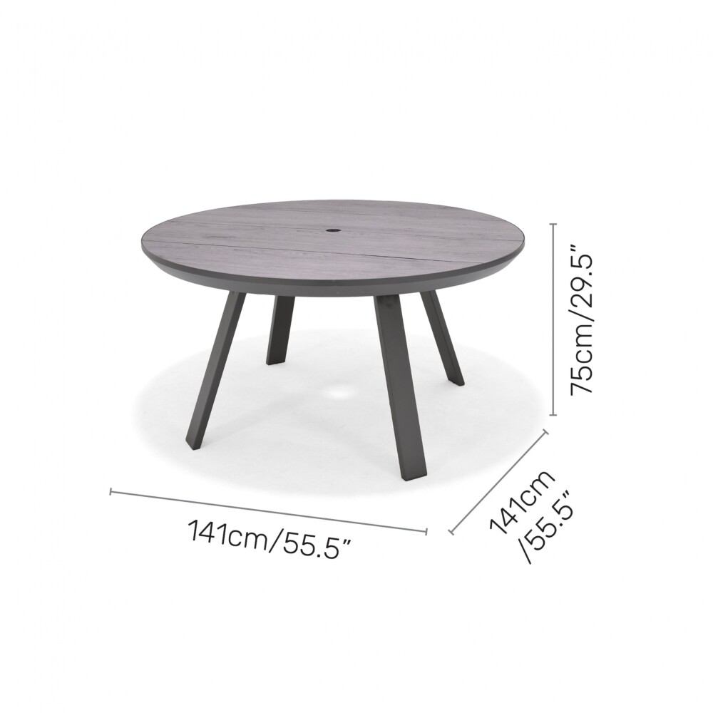 Mesa redonda de Patio Diámetro 141cm - Urbanite Gris
