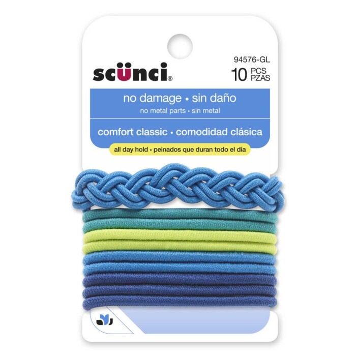 SCUNCI ELASTICOS GRANDE TONO CELESTE BLI única