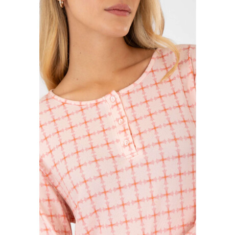Pijama pink tile allover Rosado