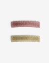Hebillas Francesas Glitter Set De Hebillas Francesas Acrílico - Combinacion Bicolor