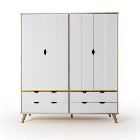 Ropero 4 puertas 4 Cajones Linea Dublin Blanco