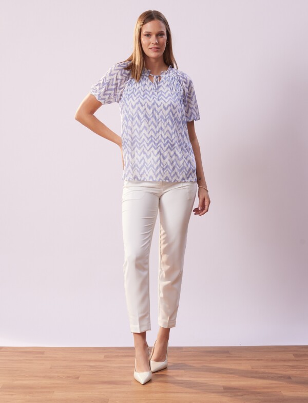 Blusa Zigzag MULTI/BLANCO