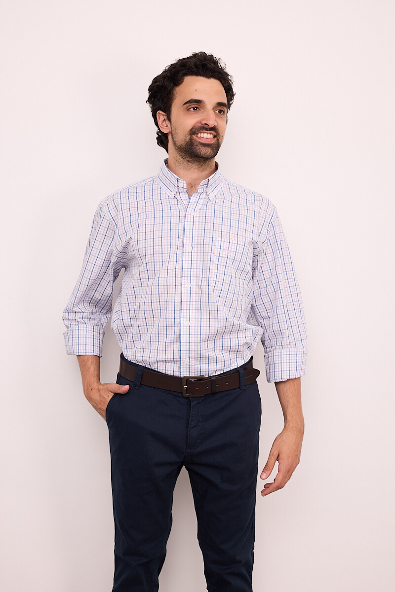 Camisa Escocesa - Azul y Rosa 