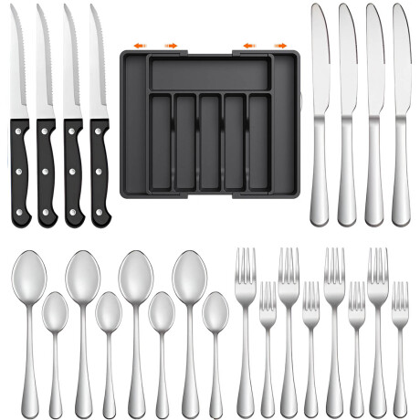 Set Cubiertos Acero Inox 25p El Chingón C/organizador Set Cubiertos Acero Inox 25p El Chingón C/organizador