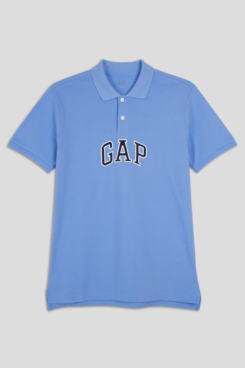 Remera Polo Logo Gap Hombre Shirting Blue