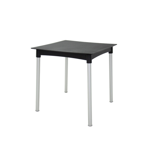 Mesa cuadrada símil ratán "Laura" negra -TRAMONTINA TD0806
