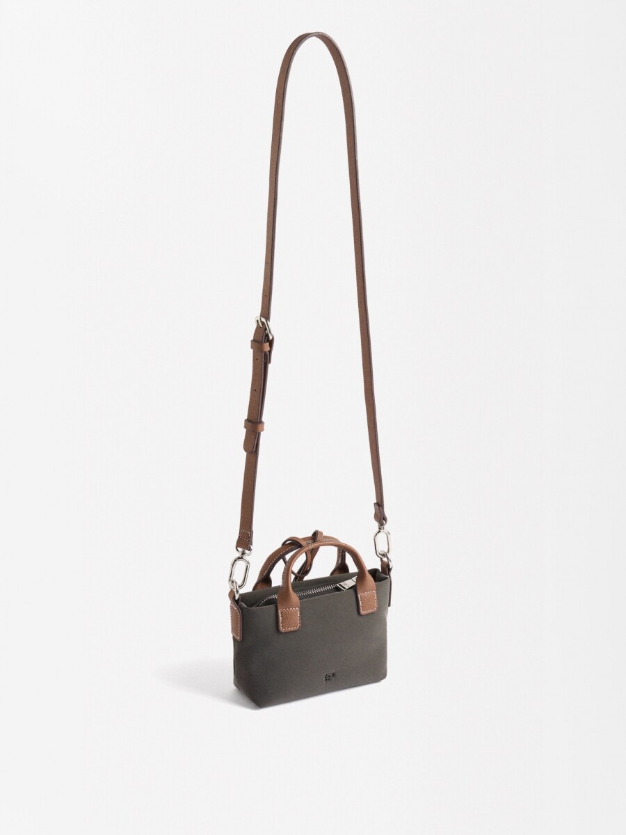 Bolso Tote Con Textura Suave Xs negro