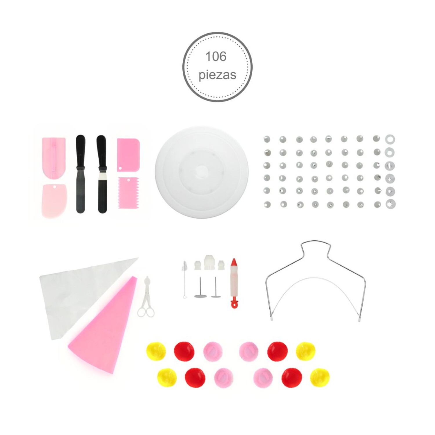 Kit De Decoración Para Pasteles 337 Pzas Accesorios Para Repostería Color  Rosa