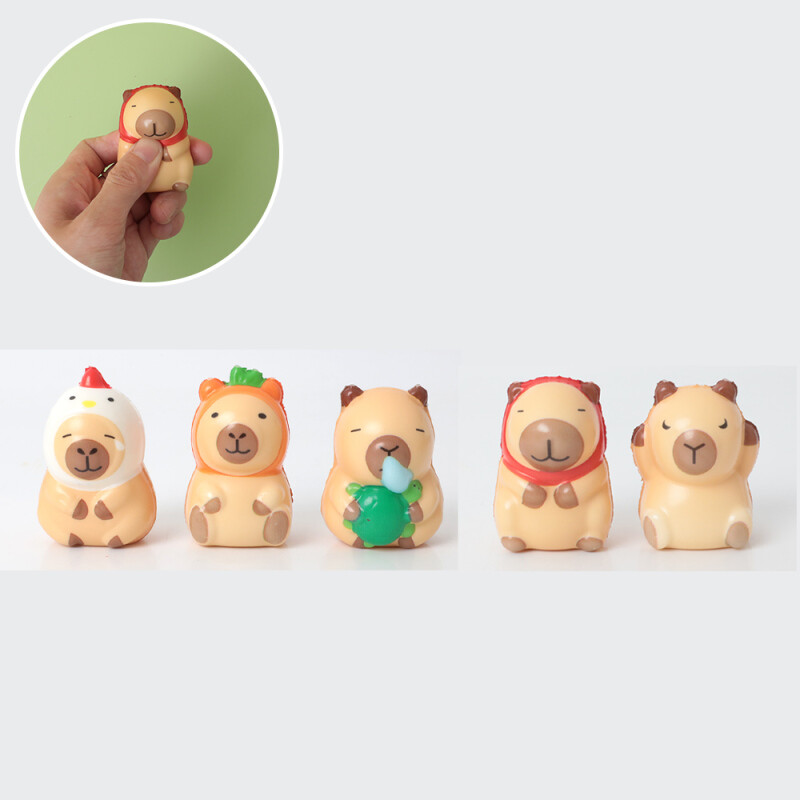Squishy Anti Estrés - Mini Capibara - Pack X 5 - Surtidos Squishy Anti Estrés - Mini Capibara - Pack X 5 - Surtidos