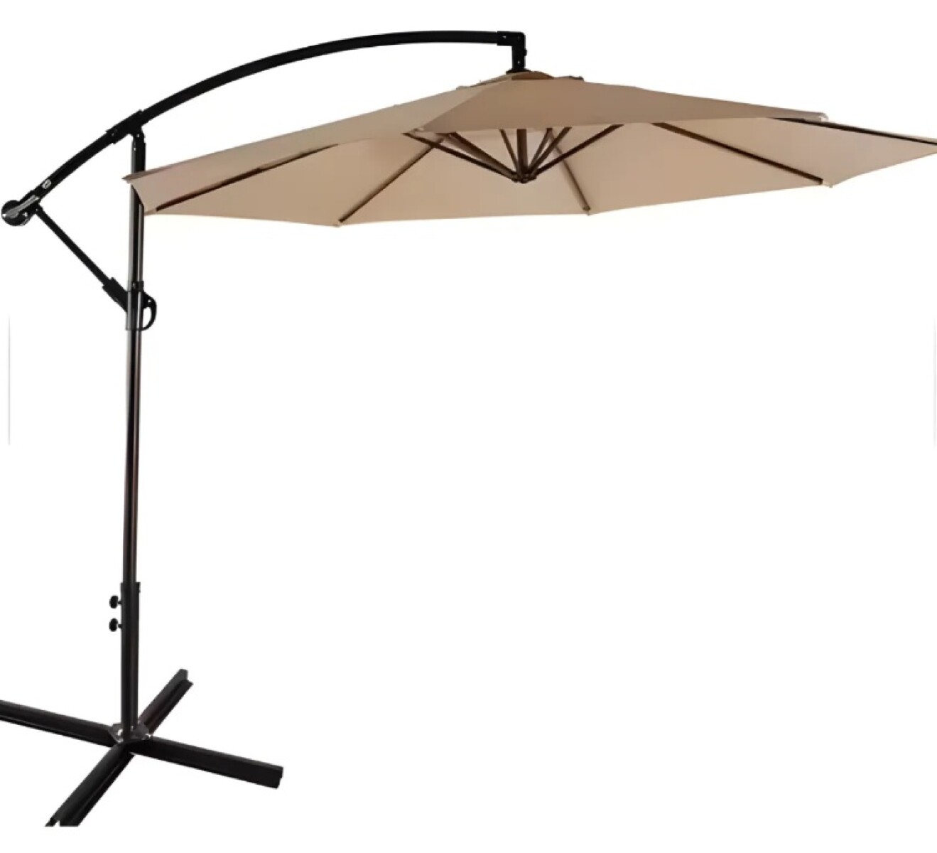 Sombrilla Banana Exterior Para Jardín Con Patas De Hierro - Beige 