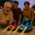Auto Control Remoto Autitos Chocadores Go Karts Con Sonido Color Rojo y Azul