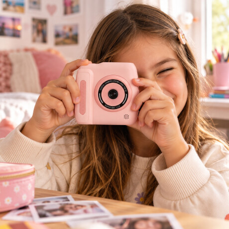 Cámara digital con pantalla e impresión instantánea Rosa