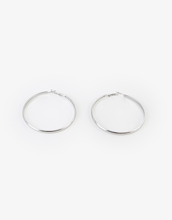 Aros Argollas Metal Aros De Metal - Plateado