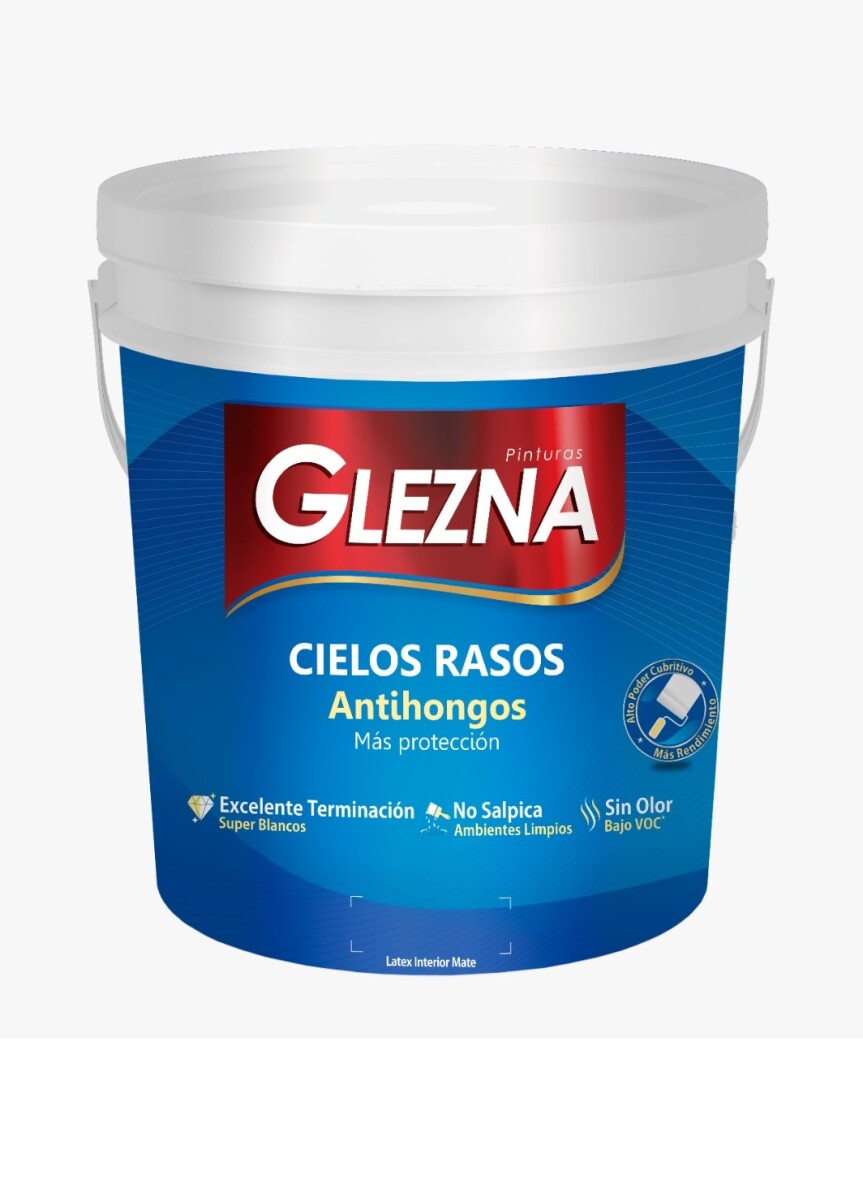 Pintura para Cielorraso Antihongos Blanco 18L Glezna 