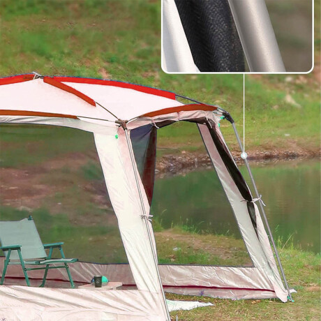 Gazebo Impermeable Con Mosquitero Jardin 3,65x3,65m Beige