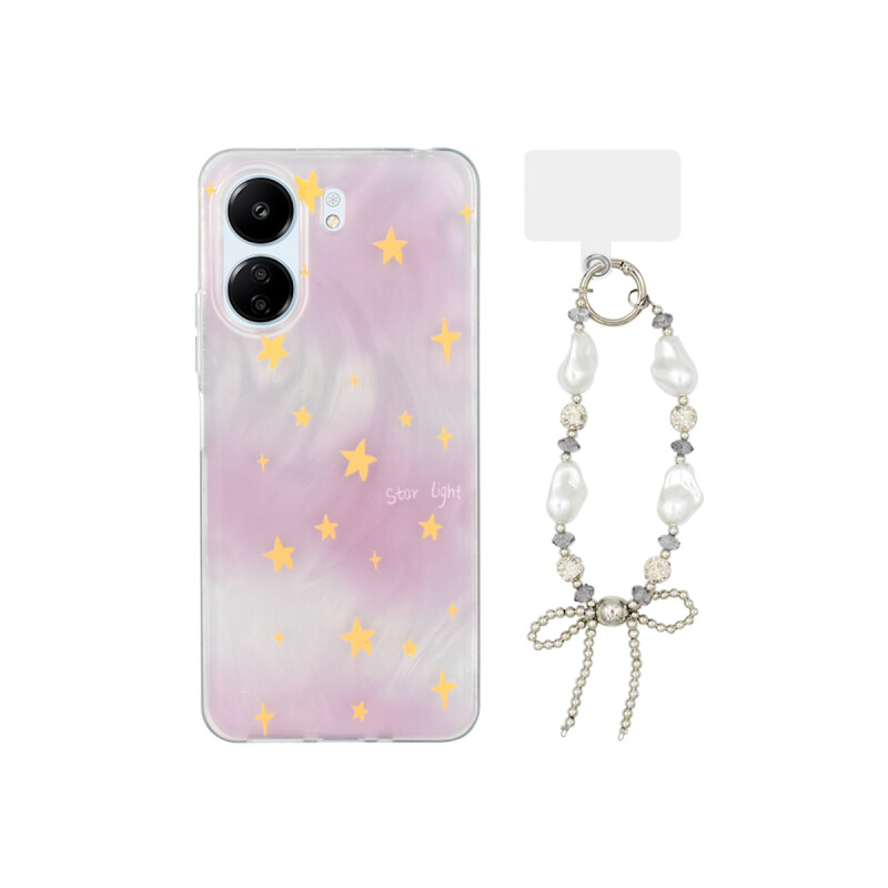Protector para Xiaomi Redmi 13C diseño estrellas con correa Protector Para Xiaomi Redmi 13c Diseño Estrellas Con Correa