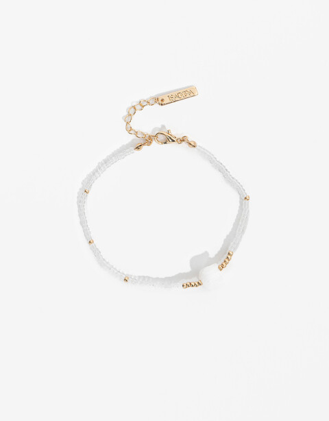 Pulseras Flexibles Con Dijes Pulsera Flexible Con Beads - Dorado