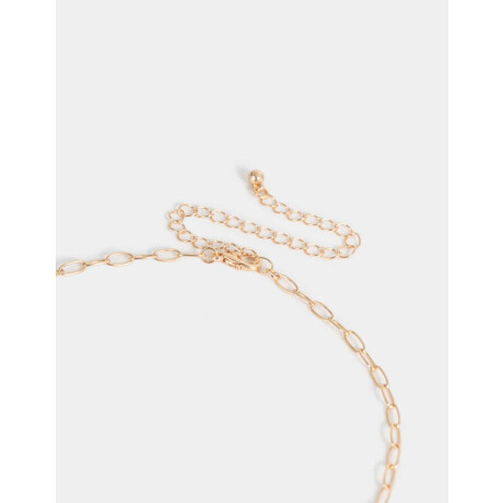 Collar Corto Con Perlas Dorado