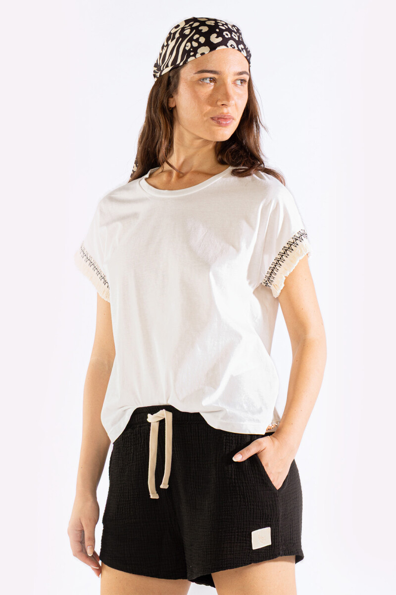 FRINGES TEE Cream