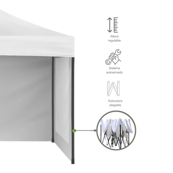 Gazebo Plegable Reforzado 3x3 M Con Ventanas Y Paredes Carpa Autoarmable Jardin Playa Patio Toldo Imback Blanco Gazebo Plegable Reforzado 3x3 M Con Ventanas Y Paredes Carpa Autoarmable Jardin Playa Patio Toldo Imback Blanco