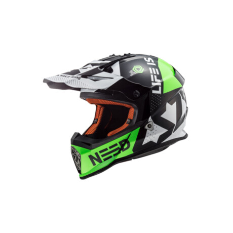 Casco LS2 Fast MX437 Block Negro y Verde