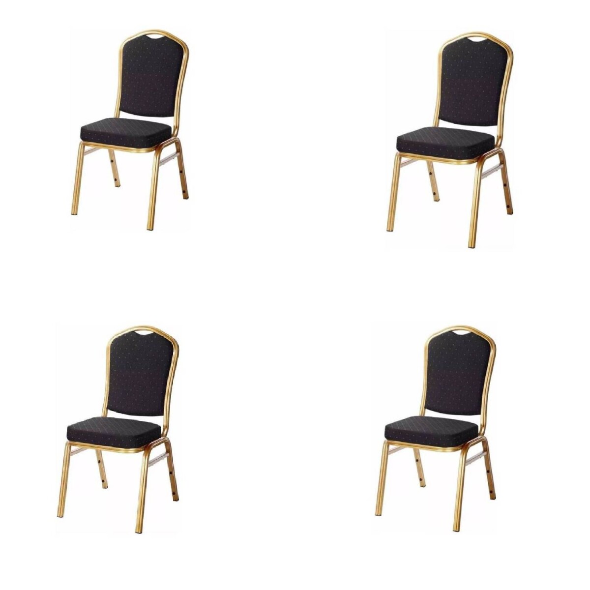 Pack 4 Sillas Hotel Milton Apilables Tapizadas Para Eventos Y Conferencias - Azul 
