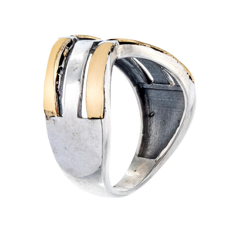 Anillo de plata 925 y double de oro 18 ktes Anillo de plata 925 y double de oro 18 ktes