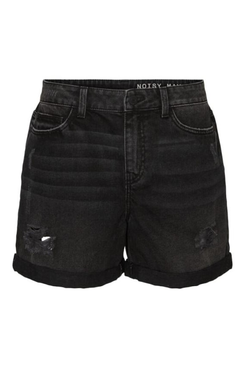 Short Jeans Efecto Roto - Black Denim 